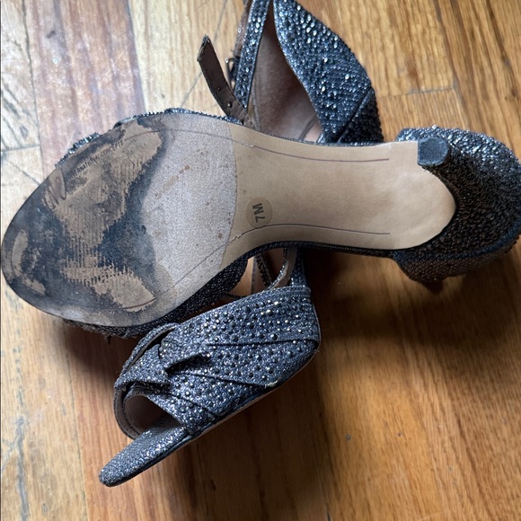 INC International Concepts Glittering Black Heels - Picture 3 of 3